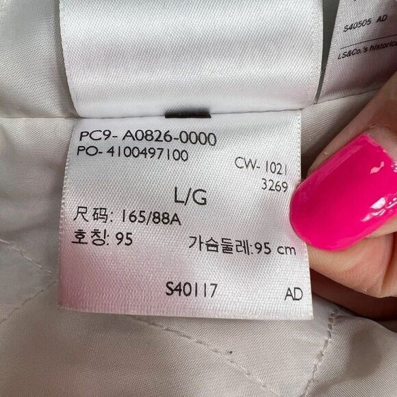 Levi’s Plaid Ex Boyfriend Sherpa Trucker Jacket Black Pink Size Large - Picture 8 of 12